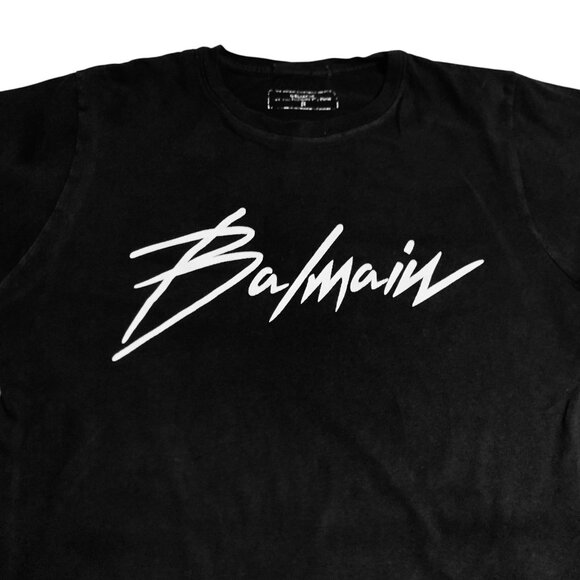 Vintage  Balmain Men's T shirt, Size M, Black and White, Made in Paris. - Picture 1 of 6